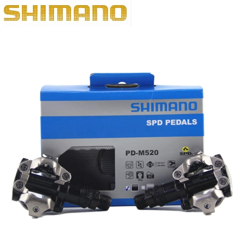 시마노 M520 SPD 페달(멀티 릴리스 클릿 포함) - 1쌍 SM-SH56 포함 자..