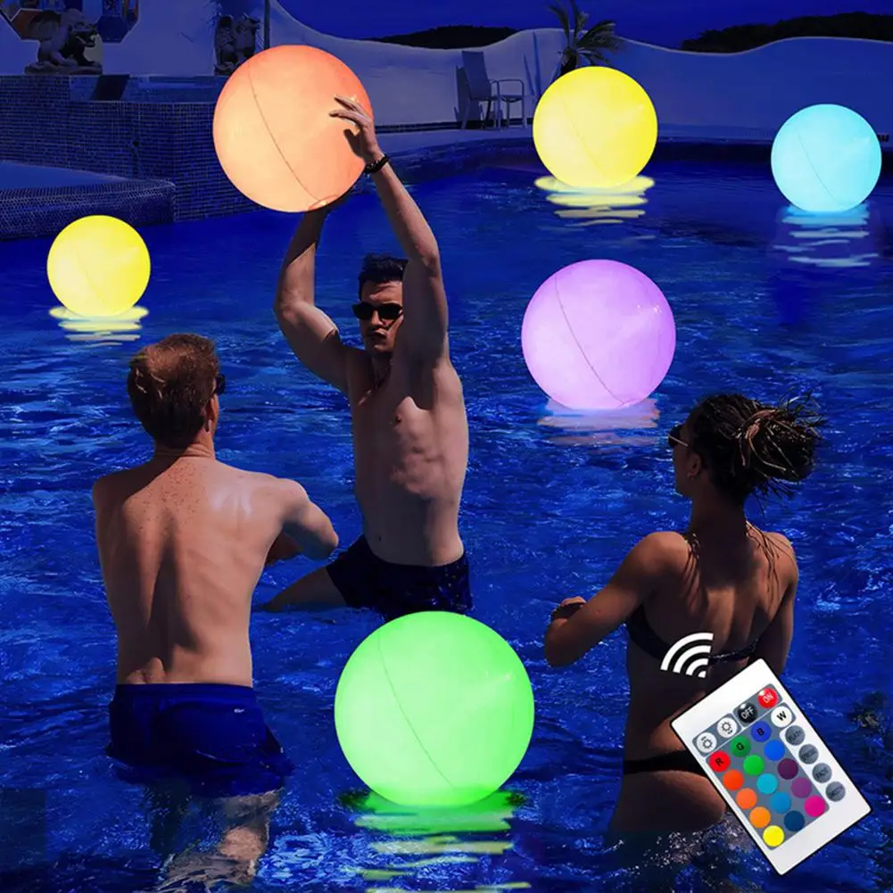 Led Ball Waterproof Rgb Ball Solar Powered with Remote Control for Swimming Pool Parties 16 Colors Led Waterproof Floating