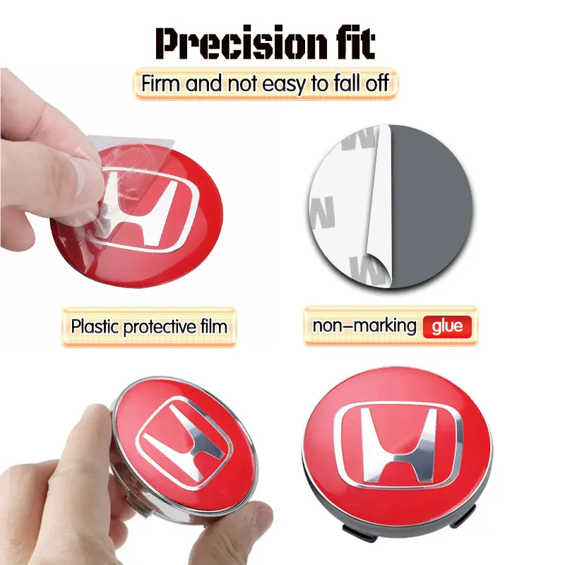 Car Wheel Center Cover Hub Caps Badge Auto Accessorie 4pcs For Honda Mugen INSPIRE VTEC DOHC Modulo Vezel CITY CIVIC RR wheel hub covers wheel hub caps