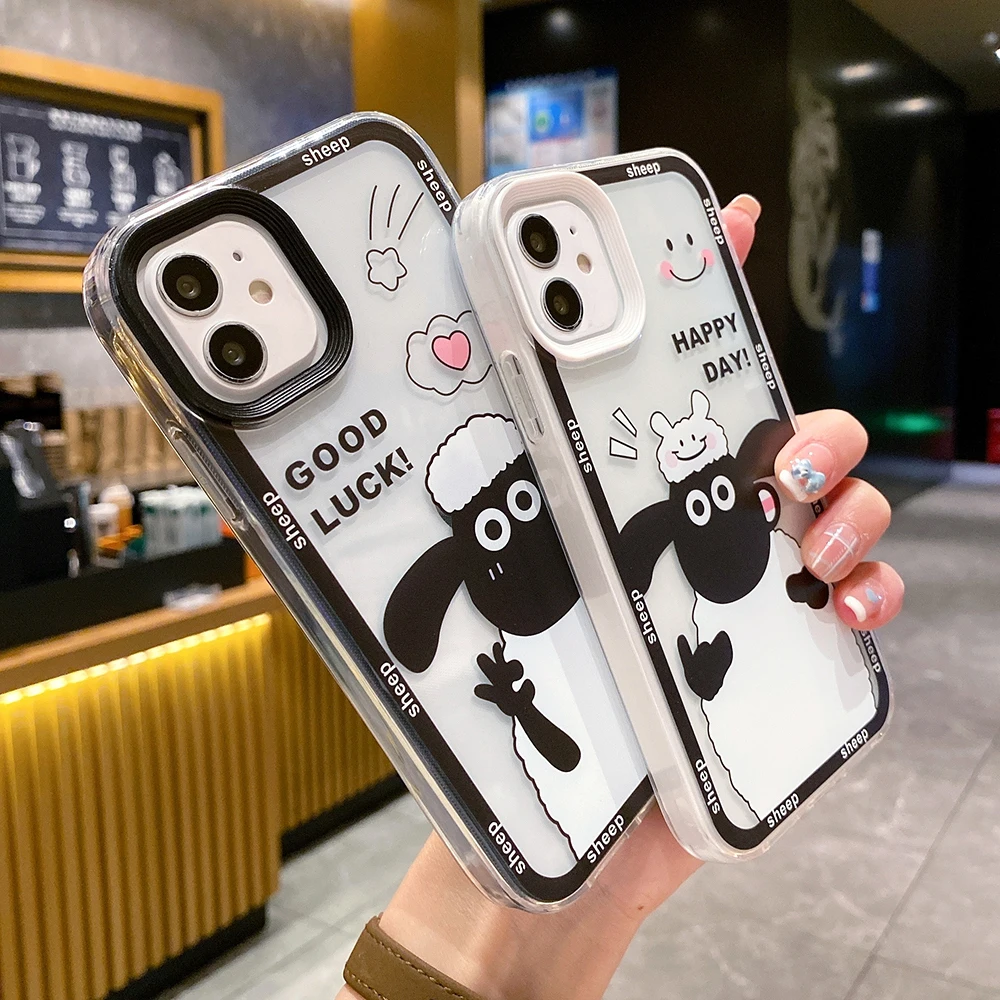 3 IN 1 Transparent Shockproof Soft Silicone Case for IPhone 13 11 12 Pro  Max 7 8 Plus Xr X XS Max Clear Cover Cute Phone Cases - AliExpress