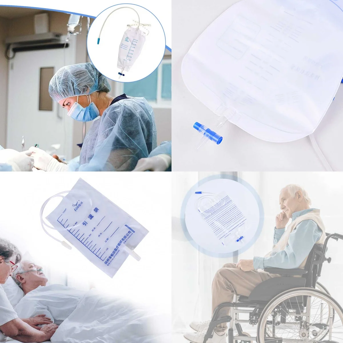 1Set 750-2000ml Male Latex Urinal External Drainage Catheter Latex Sleeve Urine Bag Incontinence Elderly Urine Collector Bag