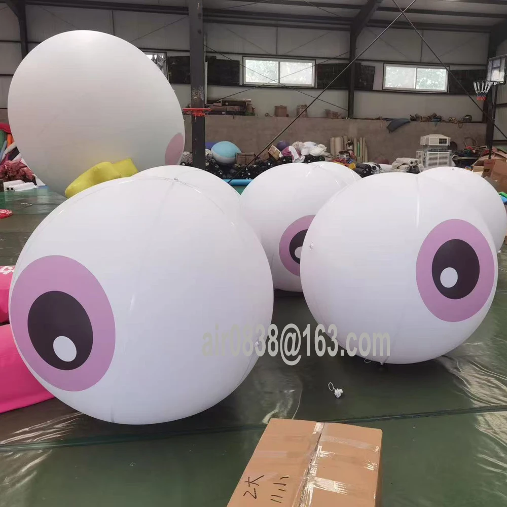 Hanging Giant Inflatable Eyeball Large Led Eye Ball Model Airtight PVC Ghost Eyes Beach Ball For Halloween Decoration 5