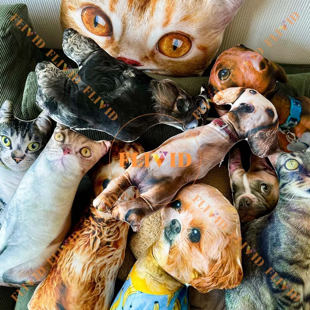Custom Hot Dog Cat Ugly Zany Pillow, Animals Pillows,Personalized Pet Pillow from Photo,Pet Loss Memorial Gift,Pet Lover Gift 6