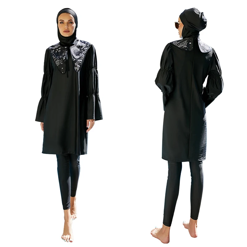 Islamic Clothing Hijab Sun Protection Swimwear Set for Muslim Women Burkini Islamique Femme Costume Bagno Donna Musulmano Abaya