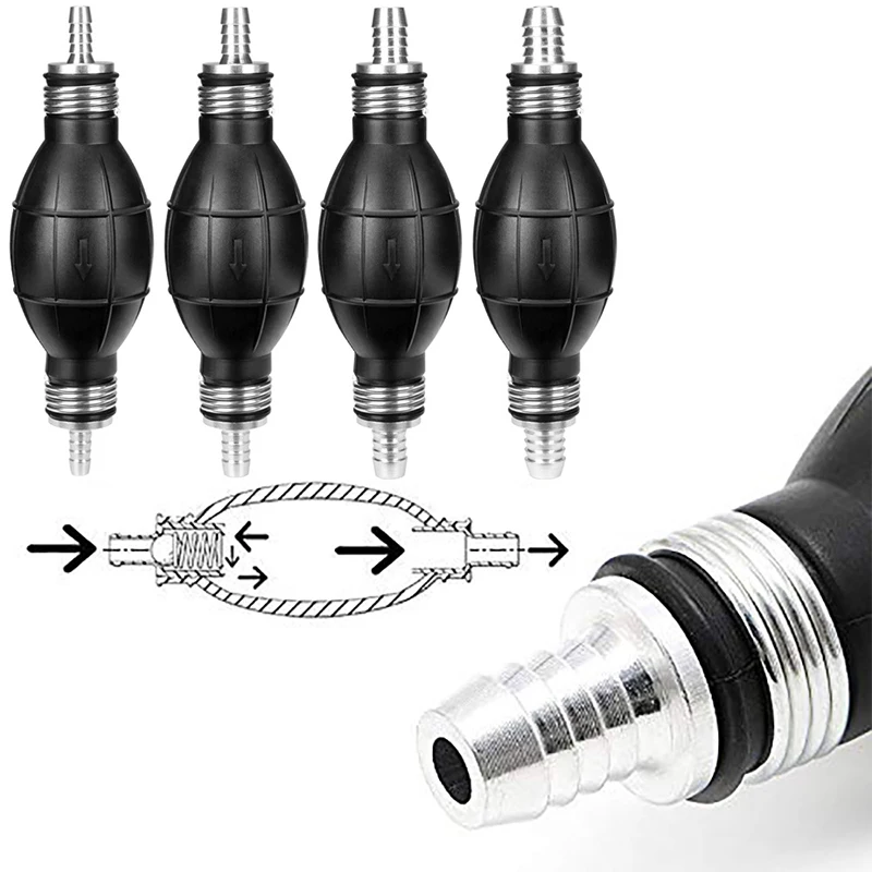 

6mm/8mm/10mm/12mm Hand Fuel Pump Line Rubber Aluminum Hand Primer Bulb Oil Transfer Petrol For Car Boat Marine Outboard