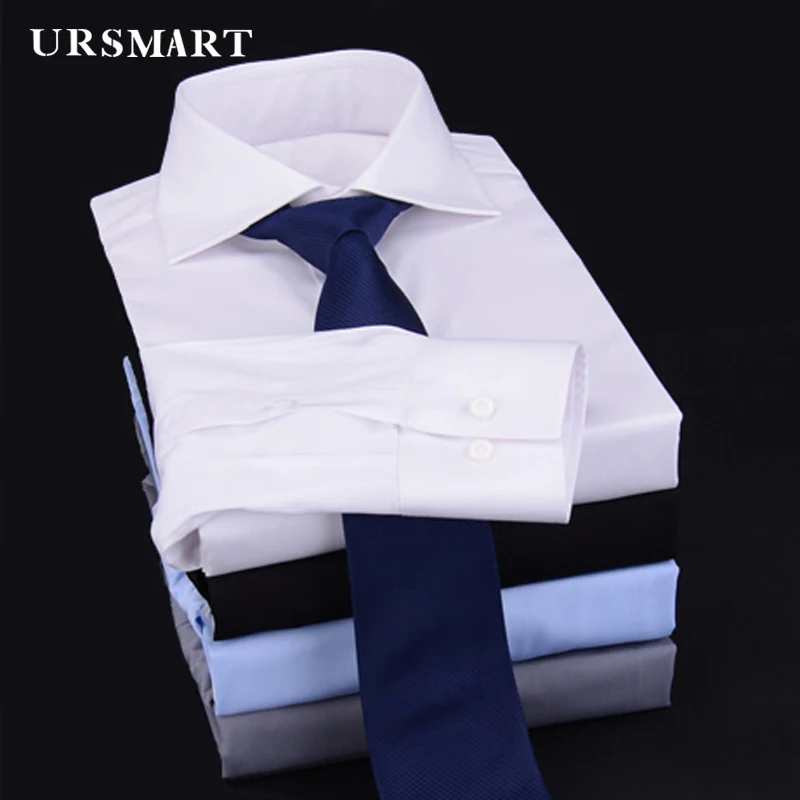 

Windsor collar men's shirt long sleeves Work business meeting travelmens formal shirts