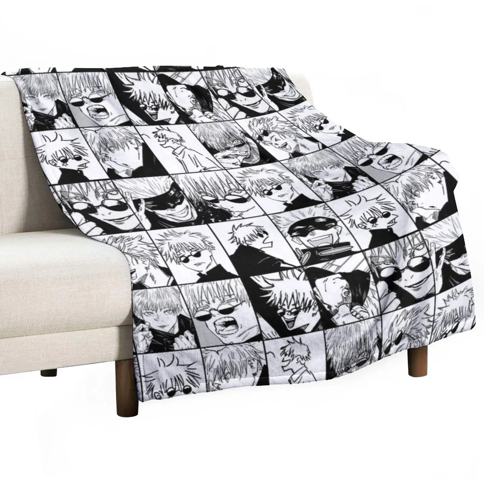 

Коллаж Gojo Satoru манга-черно-белое одеяло-пледы и одеяло на заказ