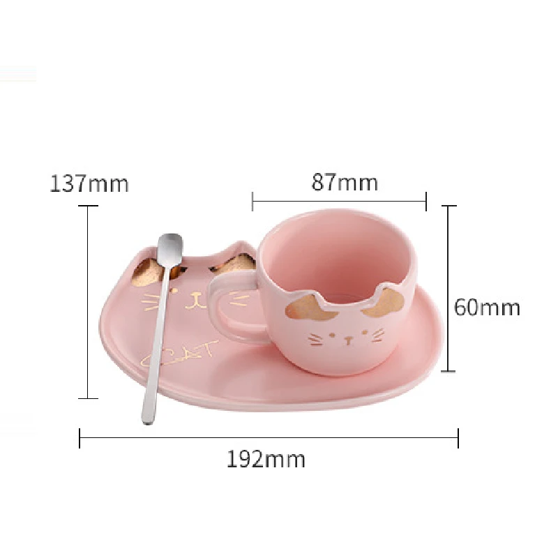 Cat Mug and Saucer
