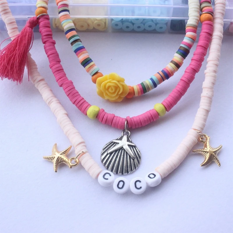 24 Colors 6mm Flat Round Clay Beads for Jewelry Making Necklaces and Bracelets DIY Earring Necklace Craft Set Drop shipping