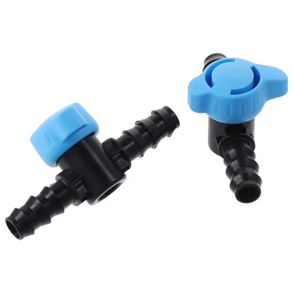 5 pz 16mm valvola a sfera in linea irrigazione a goccia valvola dell'acqua in plastica nera e blu valvola a sfera spinato acqua, olio, Gas  13