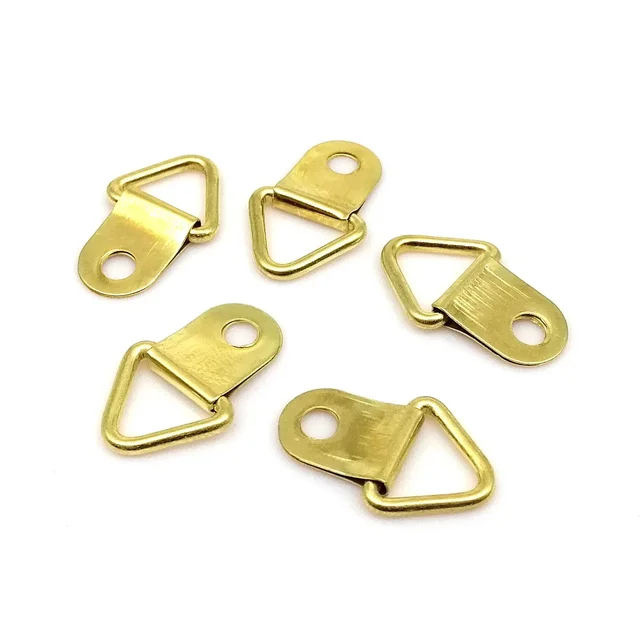 Gancho de pared con tornillo para colgar en forma de D, marco de imagen de espejo, pintura al óleo, trabajo artístico, 25 piezas, triángulo, dorado, plateado, negro - Imagen 4