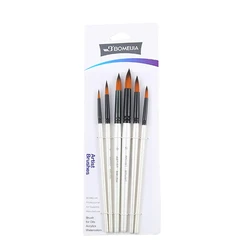 Premium Paint Brushes Set - Versatile Round, Flat, Angle, Filbert Brushes for Acrylic, Watercolor, Oil, & Gouache Painting (Round)