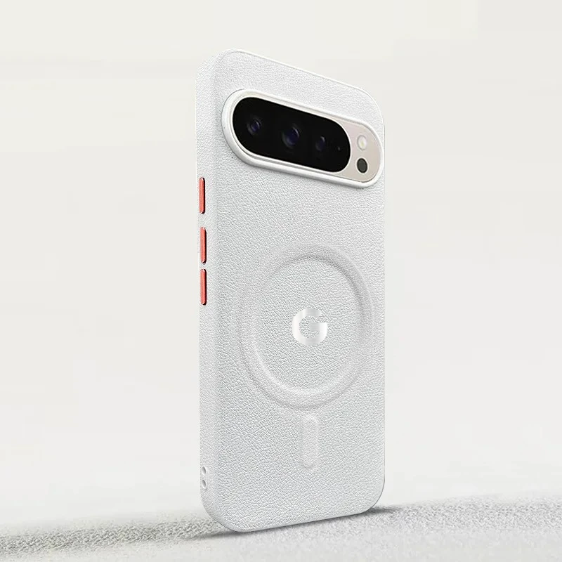 MagSafe Leather Phone Case with Metal Buttons - Anti-Drop & Anti-Fingerprint Protection