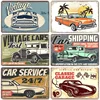Vintage Metal Tin Signs Decor Car Service Metal Posters Plate Classic Truck Garage Gas Station City Taxi Tin Signs Wall Decor 1