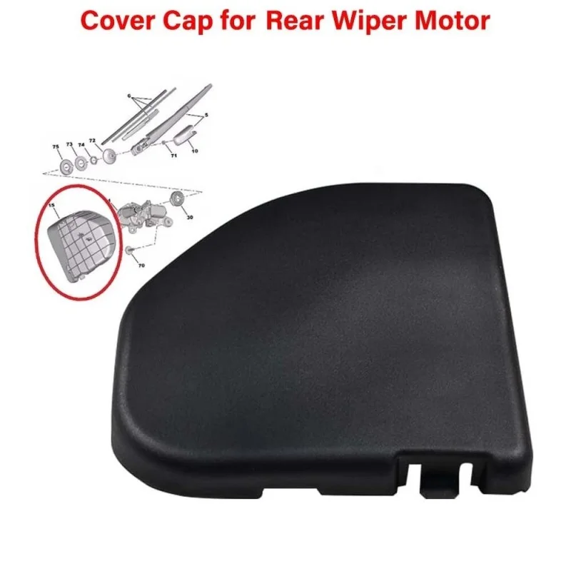 Abdeckkappe für den Heckscheibenwischermotor für Citroen C1 Peugeot 108 Toyota Aygo, schwarzer Kunststoff, OEM-Ersatzteil B001099580 – Detail 6