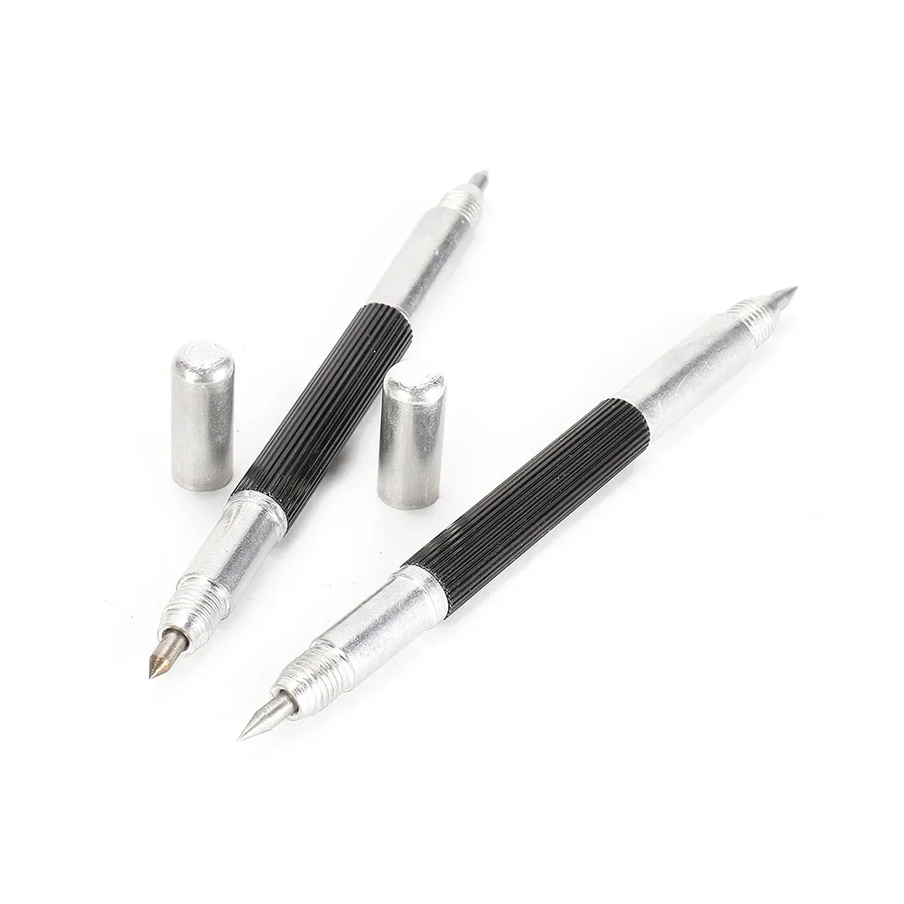 

2PCS Ceramic Tile Alloy Marking Pen Double Ended Tungsten Carbide Scribing Pen Tip Steel Scriber Scribe Marker Metal Hand Tools