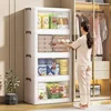 Plastic Nordic Kitchen Cabinets for Home Floor Multifunction Foldable Storage Cabinet Living Room Multi-layer Storage Box H 5