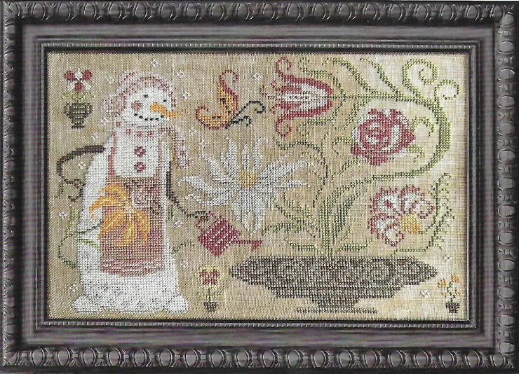 Kreuz stich Stickerei Set, Hobby, Handwerk Nähen, Blumen gießen, Schneemann, 37-28