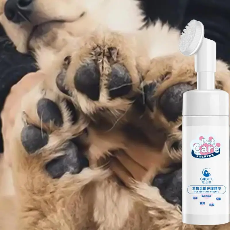 

No-Rinse Paw Cleaner Foam 150ML Dog Paw Cleaner Puppy Dog Grooming Brush Waterless Shampoo For Dogs And Cats Grooming Supplies