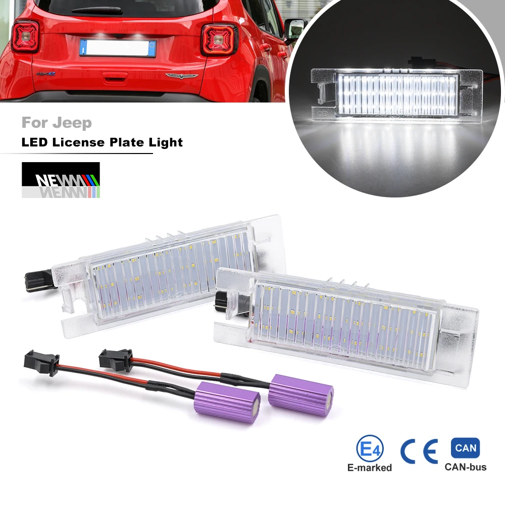 

2x Led License Number Plate Lights Canbus Error Free For Jeep Renegade 2014 2015 2016 2017 2018 2019 2020 2021