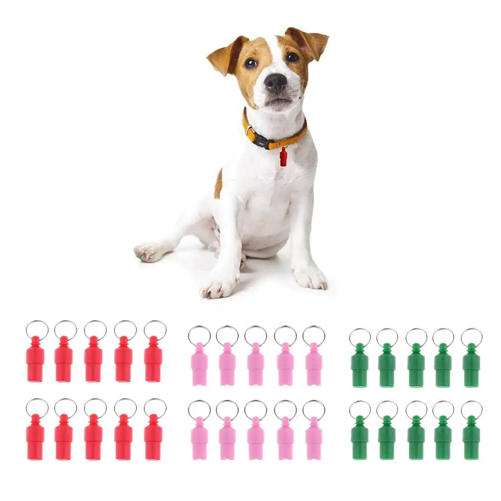 10pcs Anti-Lost Dog Cat Name Address Label Tag Barrel Storage Tube Pet ID Tags