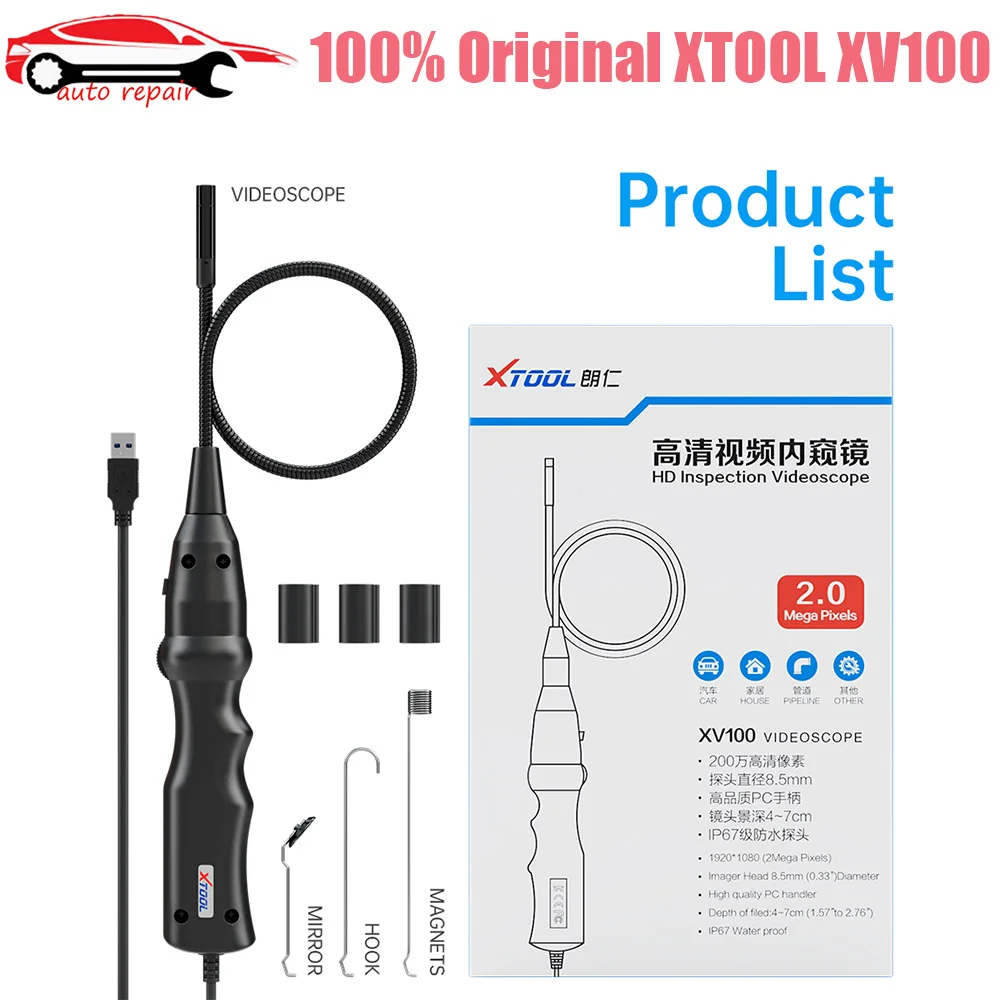 Xtool Xv100 Impermeabile 8.5Mm Hd Telecamera Per Endoscopio Micro 8 Led Ip67 Endoscopio Per Ispezione Endoscopio Per Auto Per Xtool D8/X100 Pad3/D8W