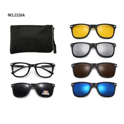 Set of 6 Magnetic Polarized Clip-On Sunglasses with UV400 Protection (Polarizing lens)