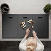 ASRAS Hidden Nanometer Three Cover Kitchen Sink SUS 304 Stainless Steel 4mm Thickness With Cup Rinser And Trash Can Sinks 1
