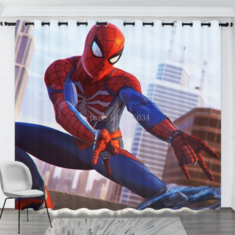 Cortina de Spiderman Hero Expedition, cortina opaca, cenefa de ventana para  sala de estar, decoración del hogar, regalos personalizados| | - AliExpress