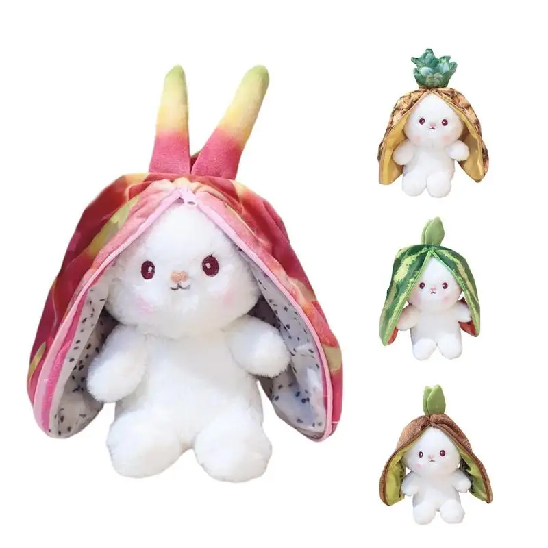 

Cute Bunny In Fruit Pouch Doll Soft And Comfortable Stuffed Plush Animal Bunny Fruit Sofa Pillow Home Decor Toy For Kids Adults