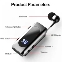 K55 Lavalier Business Bluetooth 5.2 Headphone Talk/music Time 20 Hours,led Digital Display,noice Cancelling Wireless Earphones - Image 6