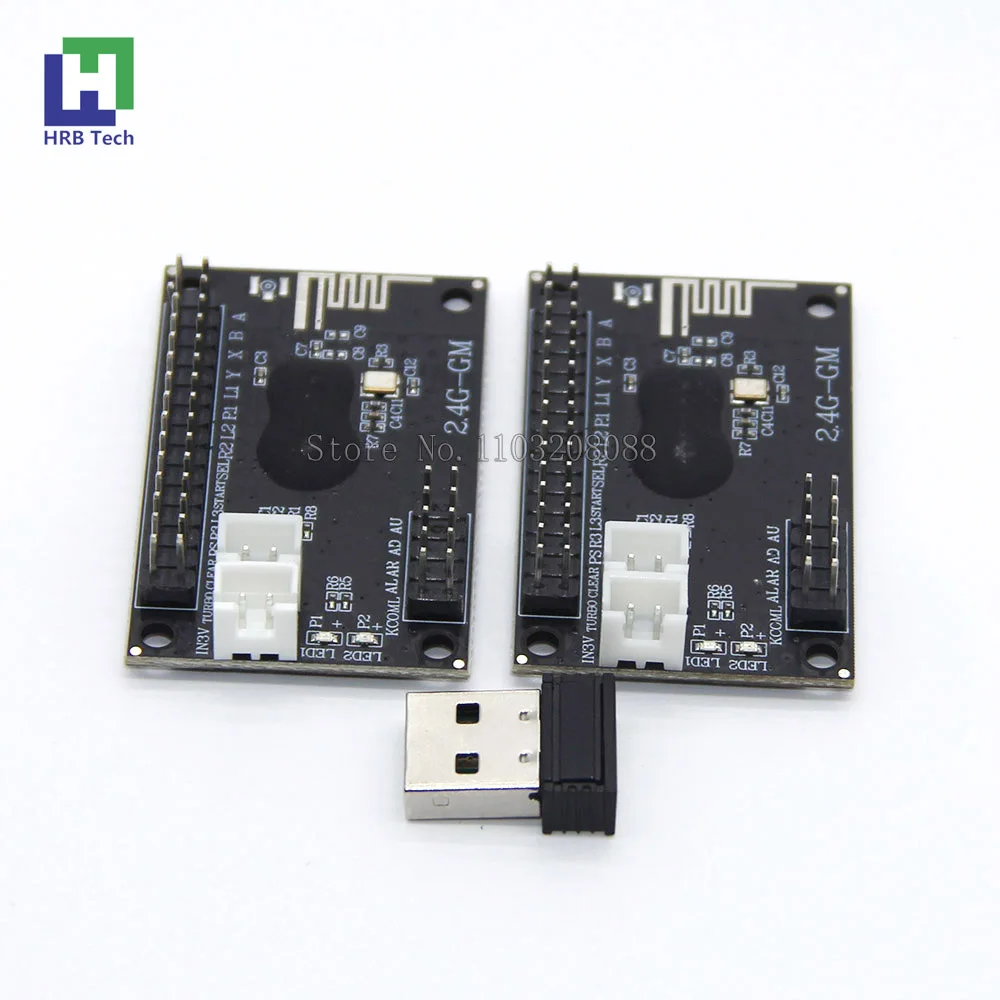 2.4G 무선 아케이드 USB 아케이드 조이스틱 인코더 PCB 보드, DIY 아케이드 게임 콘솔 부품용, 2 인용 