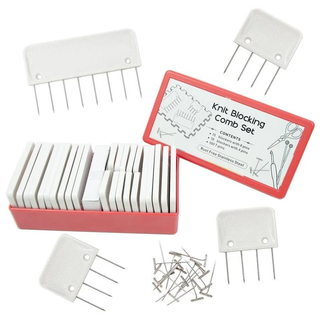 20Pcs Knit Blockers & Pins Kit, Blocking Combs for Knitting