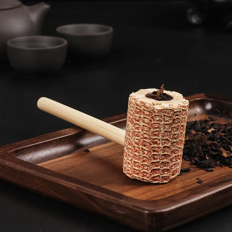 1pcs Corn Cob Pipe With Bamboo Mouthpiece Natural Disposable Smoke for Tobacco Corncob Smoking Pipe 3