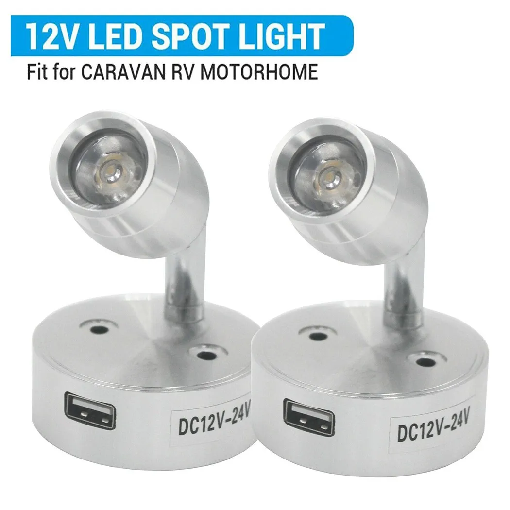 12V-24V LED-Spot-Leselicht mit USB, 3w RV Innenbeleuchtung