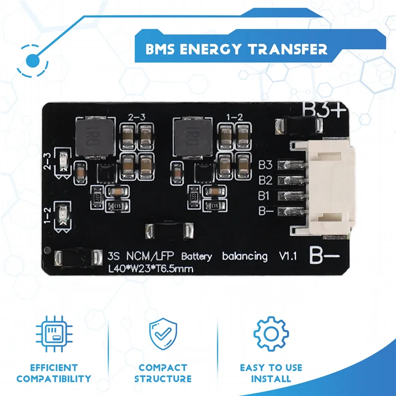 1.2A 3S Active Equalizer Balancer Equalizer Module Li- Lifepo4 Lithium Battery Active Balancer BMS