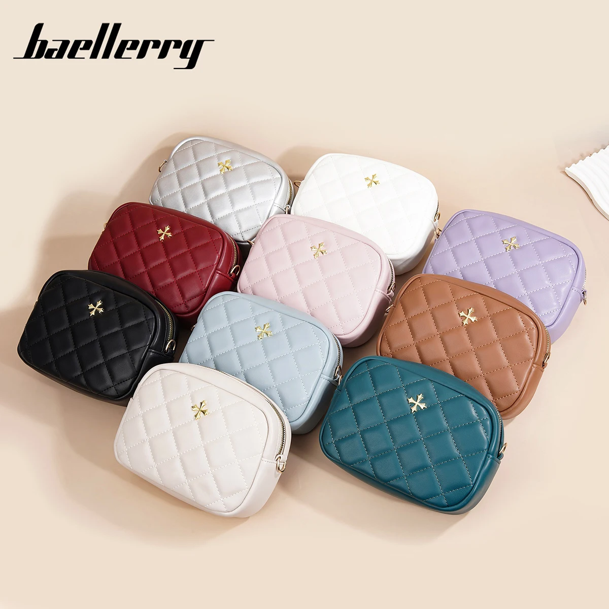 Baellerry Women's Small Square Phone Crossbody Bag, Exquisite Summer Shoulder Purse, PU Leather Mini Wallet