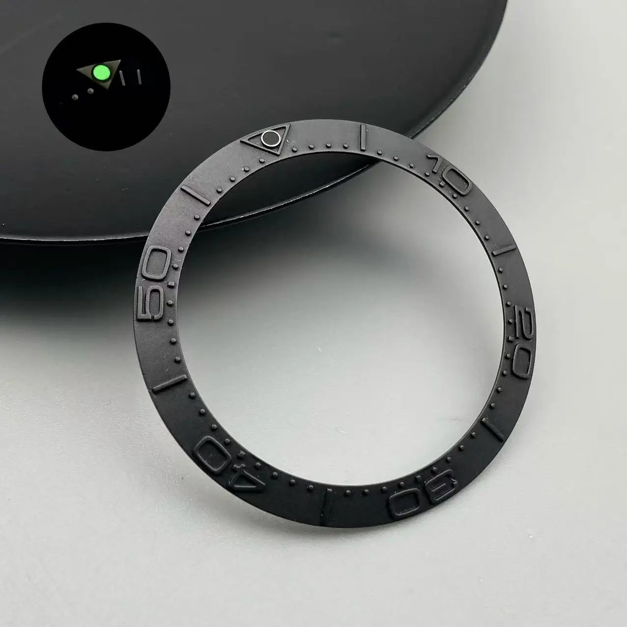 Blue/Green Luminous 38mm Tilted Ceramic Bezel Insert Ring