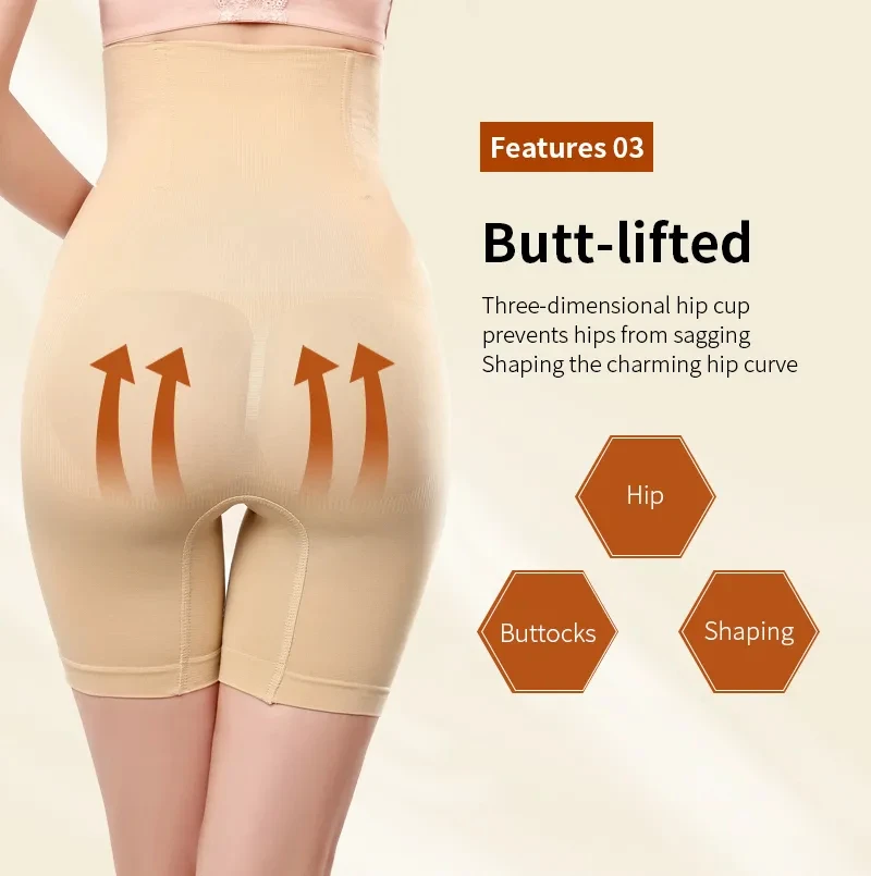 YBFDO Damen-Hosen mit hoher Taille, flacher Winkel, formend, nach der Geburt, Gesäßstraffung, körperformende Hosen, schmale Shorts, Taillentrainer – Detail 5