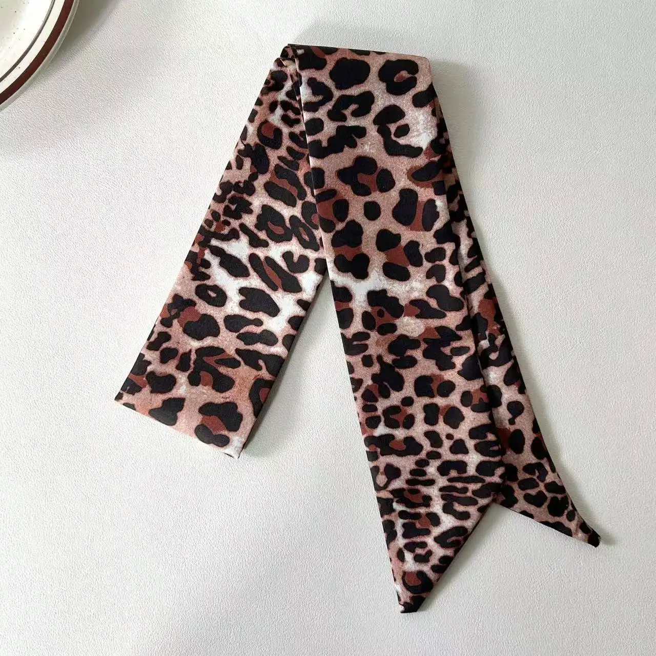 New leopard print silk scarf hair tie decorative for Women, Kawaii Aesthetic Hairband Style, Daily Office Party Holiday Gift