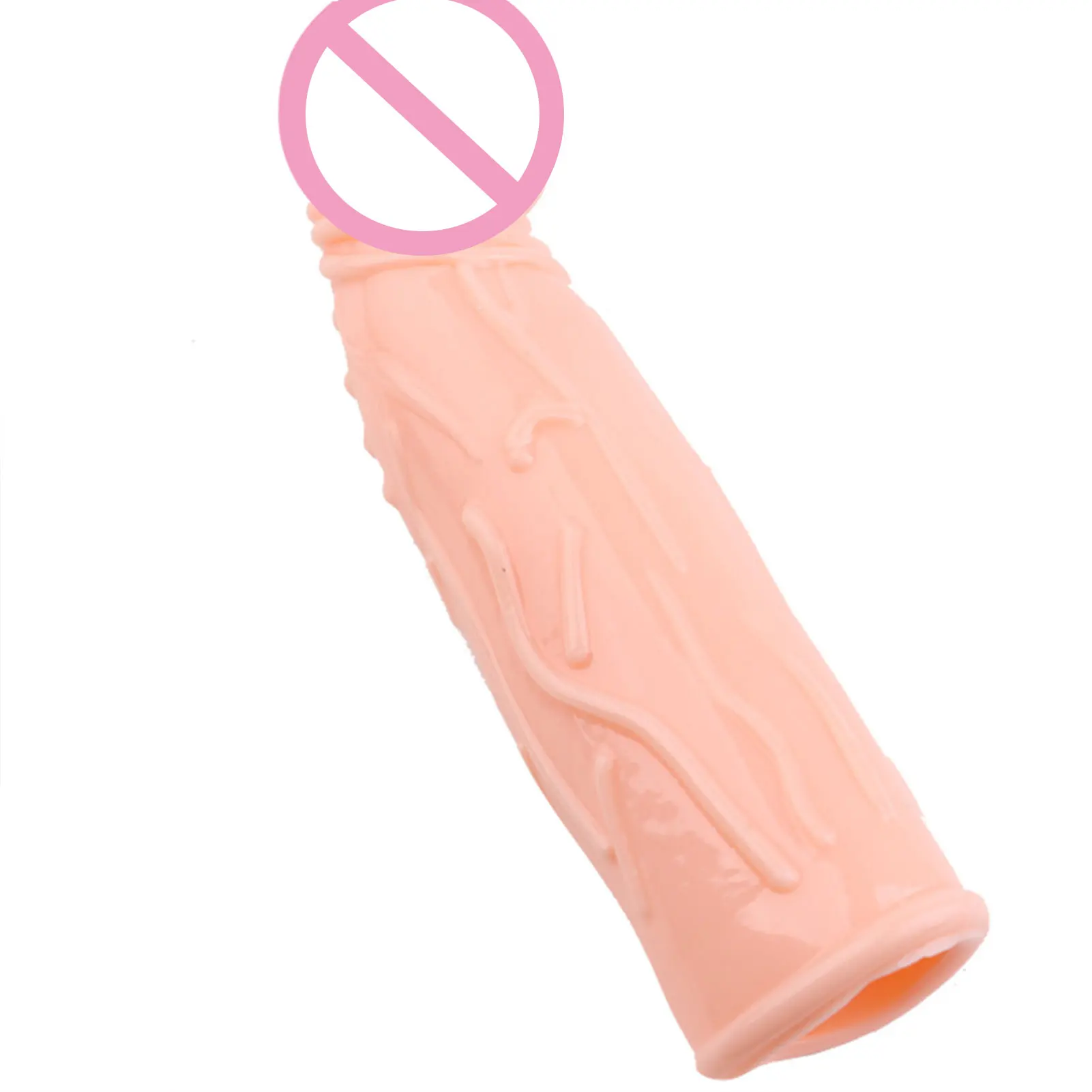 Reusable Penis Enlarger Condoms Ribbed G-Point Sex Toys Passionate Latex Contraceptives Sex Goods for Men Delay Ejaculation 18+ 2