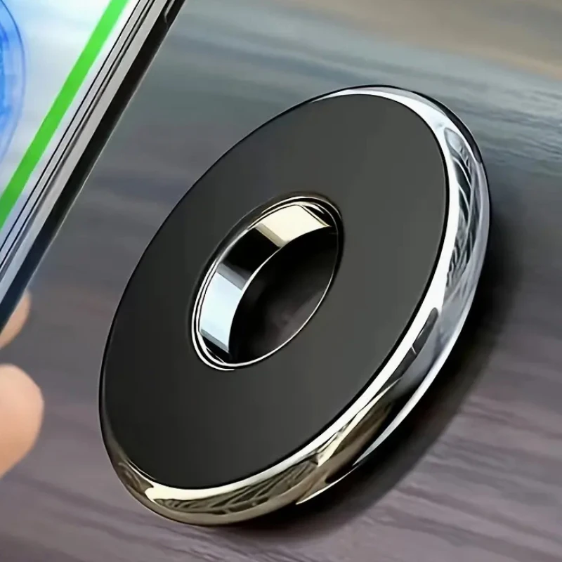 Round Metal Car Phone Holder with Strong Magnet for GPS and Mobile Support