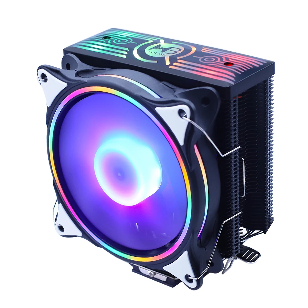 Cpu Cooler Radiador Ventilador Heatpipe Rgb Pwm 4pin Silencioso para Inte Lga 115x 1200 1366 2011 v3 X79 X99 Am4 Argb Ventilador 120 mm Ventiladores e resfriadores - Imagem 3