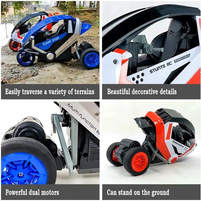 1:8 2.4G Large RC Car Remote Control Stunt Motorcycles Children's Electric Racing Motorbike with Cool Light Toys for Boys Gifts 3