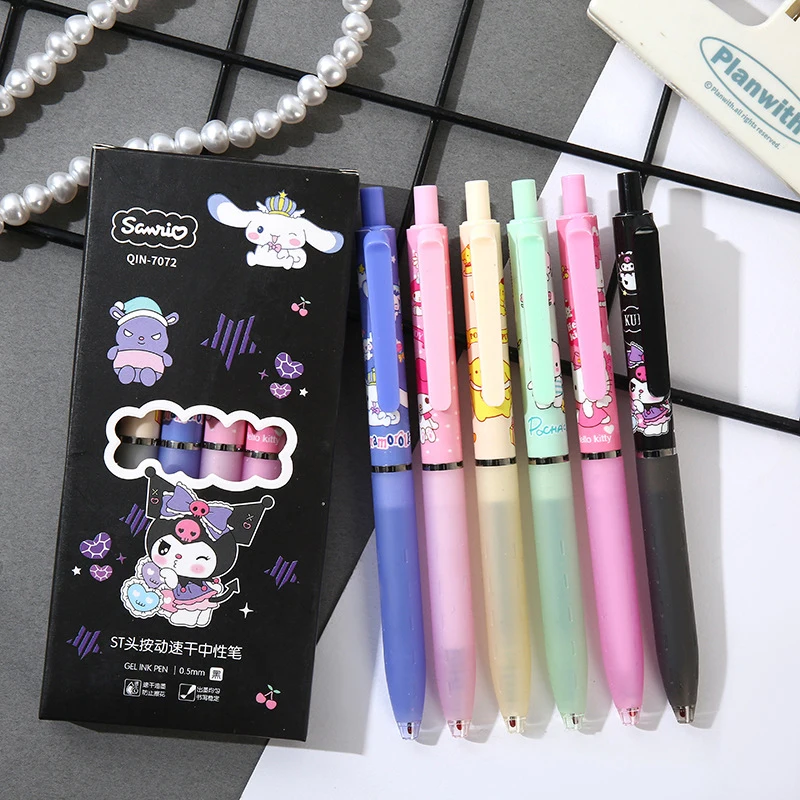 

6Pcs Sanrio Kuromi My Melody Neutral Pen Kawaii Anime Cartoon Student Examination Office Signature Stationery Toys Girls Gifts