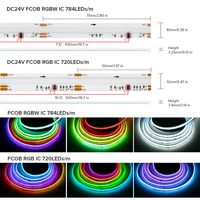 FCOB SPI RGBW IC LED Light Strip WS2814 Addressable 784 LED Dream Color 10mm DC24V SK6812 High Flexible FOB COB Lights RA90 IP30 - Image 5