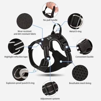 No-Pull Personalized Reflective Dog Harness 2