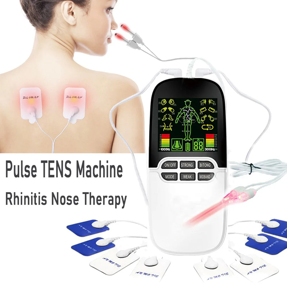 

Rechargeabl Pulse TENS Machine Therapy Muscle Stimulator Acupuncture Massage Sticker Sinusitis Laser Treatment Rhinitis Cure