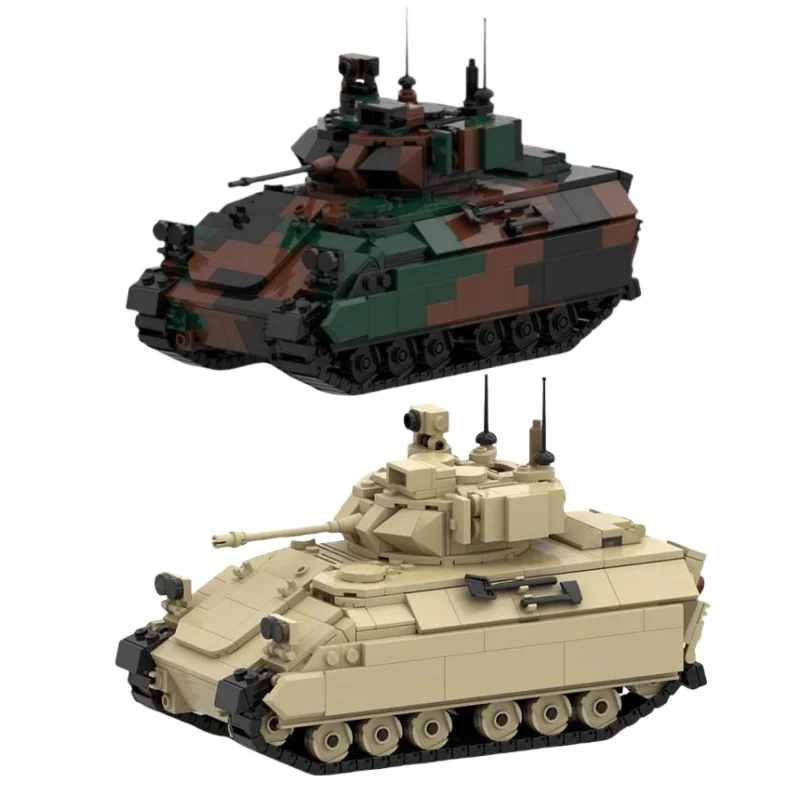 WW2 M3A3 Bradley Tracked Armored Fighting Vehicle Model Building Blocks Sets DIy Assembled Model for Kids Adults Birthday Gift