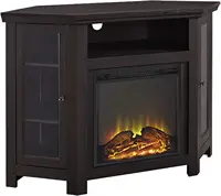 Alcott Classic Glass Door Fireplace Corner Entertainment Center TV Stand for TVs Up To 55 Inches 48 Inch Espresso 1